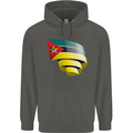Curled Mozambique Flag Mozambican Day Football Childrens Kids Hoodie Storm Grey