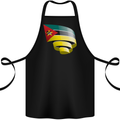 Curled Mozambique Flag Mozambican Day Football Cotton Apron 100% Organic Black