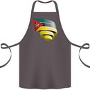 Curled Mozambique Flag Mozambican Day Football Cotton Apron 100% Organic Dark Grey