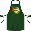 Curled Mozambique Flag Mozambican Day Football Cotton Apron 100% Organic Forest Green