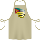 Curled Mozambique Flag Mozambican Day Football Cotton Apron 100% Organic Khaki