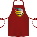 Curled Mozambique Flag Mozambican Day Football Cotton Apron 100% Organic Maroon