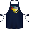 Curled Mozambique Flag Mozambican Day Football Cotton Apron 100% Organic Navy Blue
