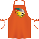 Curled Mozambique Flag Mozambican Day Football Cotton Apron 100% Organic Orange