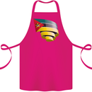 Curled Mozambique Flag Mozambican Day Football Cotton Apron 100% Organic Pink