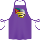 Curled Mozambique Flag Mozambican Day Football Cotton Apron 100% Organic Purple
