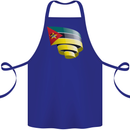 Curled Mozambique Flag Mozambican Day Football Cotton Apron 100% Organic Royal Blue
