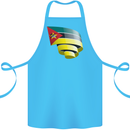 Curled Mozambique Flag Mozambican Day Football Cotton Apron 100% Organic Turquoise