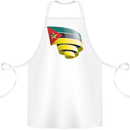 Curled Mozambique Flag Mozambican Day Football Cotton Apron 100% Organic White