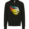 Curled Mozambique Flag Mozambican Day Football Kids Sweatshirt Jumper Black