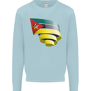 Curled Mozambique Flag Mozambican Day Football Kids Sweatshirt Jumper Light Blue