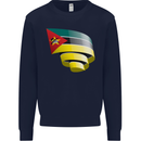 Curled Mozambique Flag Mozambican Day Football Kids Sweatshirt Jumper Navy Blue