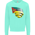 Curled Mozambique Flag Mozambican Day Football Kids Sweatshirt Jumper Peppermint