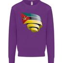 Curled Mozambique Flag Mozambican Day Football Kids Sweatshirt Jumper Purple