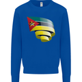 Curled Mozambique Flag Mozambican Day Football Kids Sweatshirt Jumper Royal Blue