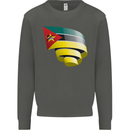 Curled Mozambique Flag Mozambican Day Football Kids Sweatshirt Jumper Storm Grey
