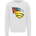 Curled Mozambique Flag Mozambican Day Football Kids Sweatshirt Jumper White