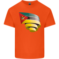 Curled Mozambique Flag Mozambican Day Football Kids T-Shirt Childrens Orange