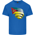 Curled Mozambique Flag Mozambican Day Football Kids T-Shirt Childrens Royal Blue