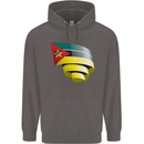 Curled Mozambique Flag Mozambican Day Football Mens 80% Cotton Hoodie Charcoal