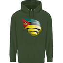 Curled Mozambique Flag Mozambican Day Football Mens 80% Cotton Hoodie Forest Green