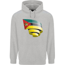 Curled Mozambique Flag Mozambican Day Football Mens 80% Cotton Hoodie Sports Grey