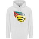 Curled Mozambique Flag Mozambican Day Football Mens 80% Cotton Hoodie White