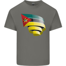 Curled Mozambique Flag Mozambican Day Football Mens Cotton T-Shirt Tee Top Charcoal