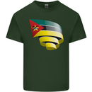 Curled Mozambique Flag Mozambican Day Football Mens Cotton T-Shirt Tee Top Forest Green
