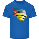 Curled Mozambique Flag Mozambican Day Football Mens Cotton T-Shirt Tee Top Royal Blue
