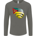Curled Mozambique Flag Mozambican Day Football Mens Long Sleeve T-Shirt Charcoal