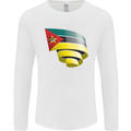 Curled Mozambique Flag Mozambican Day Football Mens Long Sleeve T-Shirt White