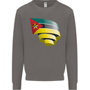 Curled Mozambique Flag Mozambican Day Football Mens Sweatshirt Jumper Charcoal