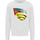 Curled Mozambique Flag Mozambican Day Football Mens Sweatshirt Jumper White