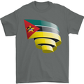 Curled Mozambique Flag Mozambican Day Football Mens T-Shirt 100% Cotton Charcoal