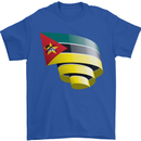 Curled Mozambique Flag Mozambican Day Football Mens T-Shirt 100% Cotton Royal Blue