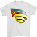 Curled Mozambique Flag Mozambican Day Football Mens T-Shirt 100% Cotton White