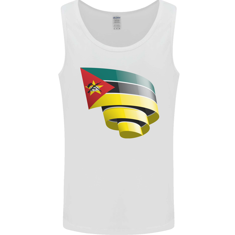 Curled Mozambique Flag Mozambican Day Football Mens Vest Tank Top White