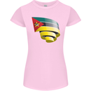 Curled Mozambique Flag Mozambican Day Football Womens Petite Cut T-Shirt Light Pink