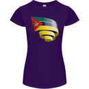 Curled Mozambique Flag Mozambican Day Football Womens Petite Cut T-Shirt Purple