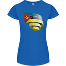 Curled Mozambique Flag Mozambican Day Football Womens Petite Cut T-Shirt Royal Blue