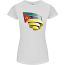 Curled Mozambique Flag Mozambican Day Football Womens Petite Cut T-Shirt White