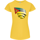 Curled Mozambique Flag Mozambican Day Football Womens Petite Cut T-Shirt Yellow