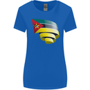 Curled Mozambique Flag Mozambican Day Football Womens Wider Cut T-Shirt Royal Blue