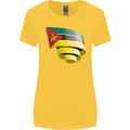 Curled Mozambique Flag Mozambican Day Football Womens Wider Cut T-Shirt Yellow