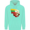 Curled Myanmar Flag Burmese Day Football Childrens Kids Hoodie Peppermint
