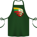 Curled Myanmar Flag Burmese Day Football Cotton Apron 100% Organic Forest Green