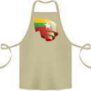Curled Myanmar Flag Burmese Day Football Cotton Apron 100% Organic Khaki
