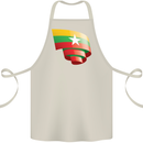 Curled Myanmar Flag Burmese Day Football Cotton Apron 100% Organic Natural