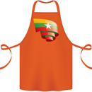 Curled Myanmar Flag Burmese Day Football Cotton Apron 100% Organic Orange